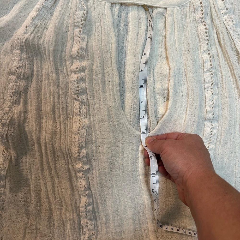 Jen's Pirate Booty Raw Cotton Gauze Boho Peasant Blouse M/L Oversized - Picture 8 of 10